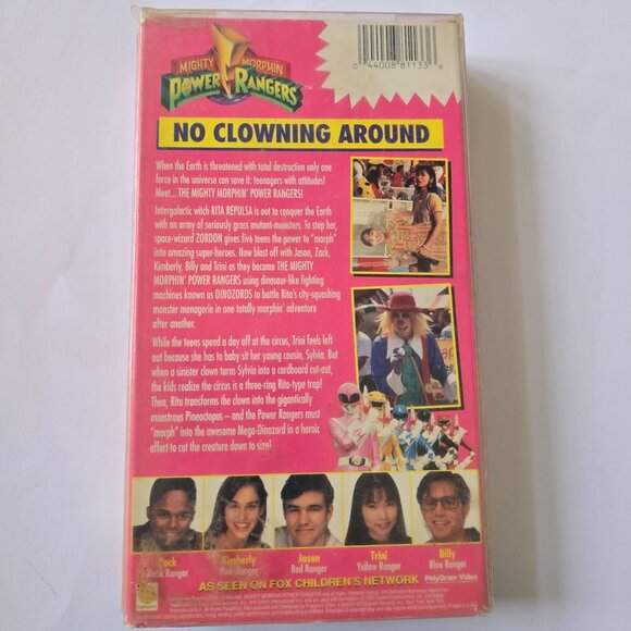 No Clowning Around VHS Mighty Morphin Power Rangers - Picture 3 of 10